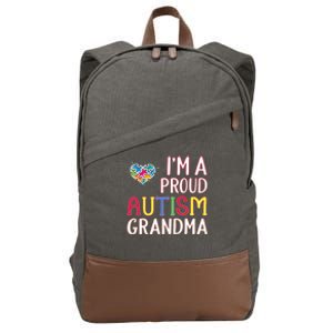 IM A Proud Autism Grandma Awareness Gift Cotton Canvas Backpack