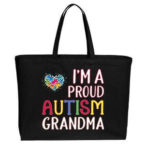 IM A Proud Autism Grandma Awareness Gift Cotton Canvas Jumbo Tote