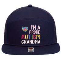 IM A Proud Autism Grandma Awareness Gift 7 Panel Mesh Trucker Snapback Hat