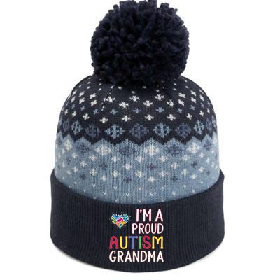 IM A Proud Autism Grandma Awareness Gift The Baniff Cuffed Pom Beanie