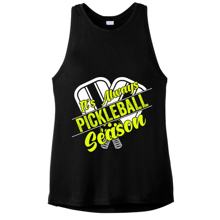 It's Always Pickleball Season Pickleball Paddle Gifts Ladies PosiCharge Tri-Blend Wicking Tank