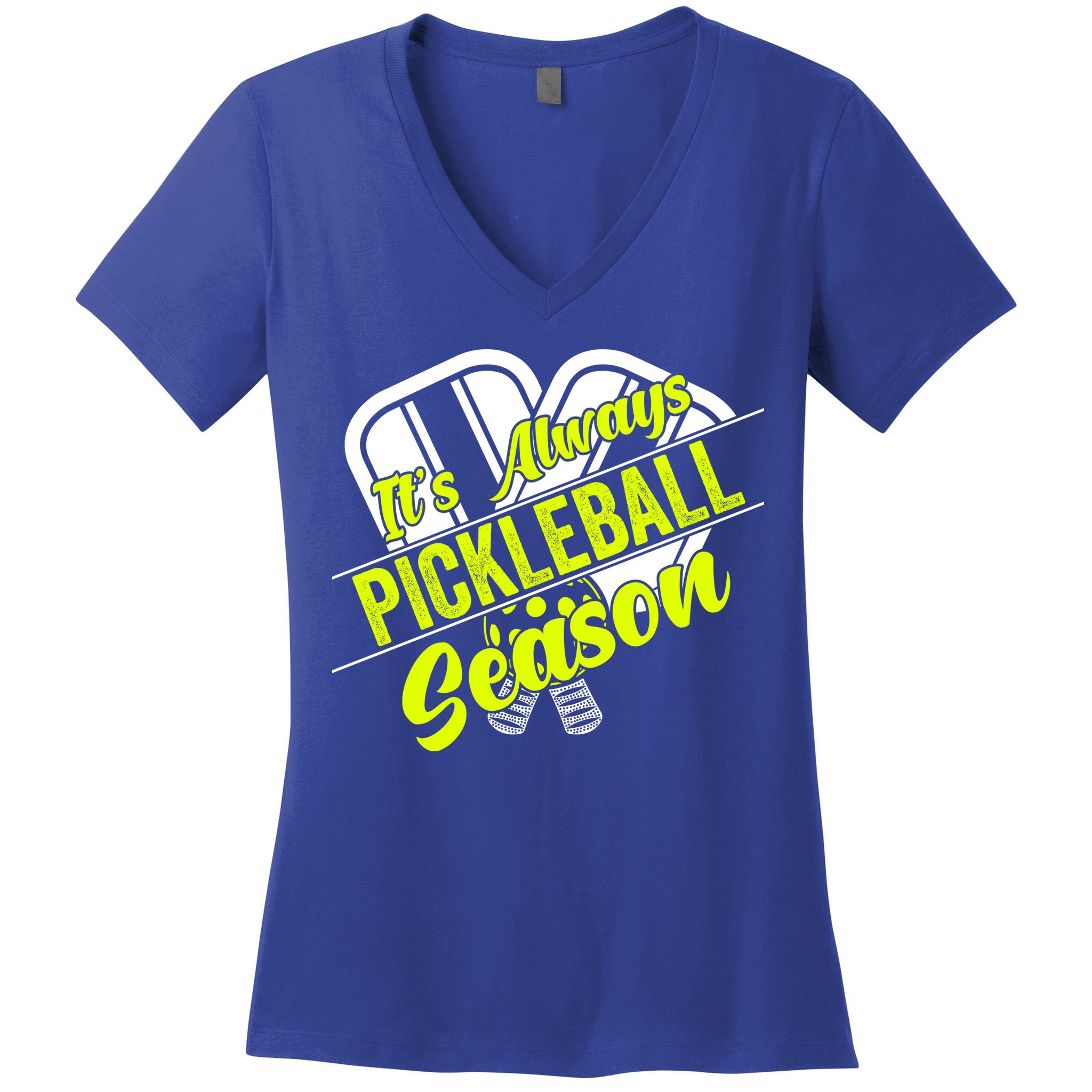 It's Always Pickleball Season Pickleball Paddle Gifts Women's V-Neck T-Shirt