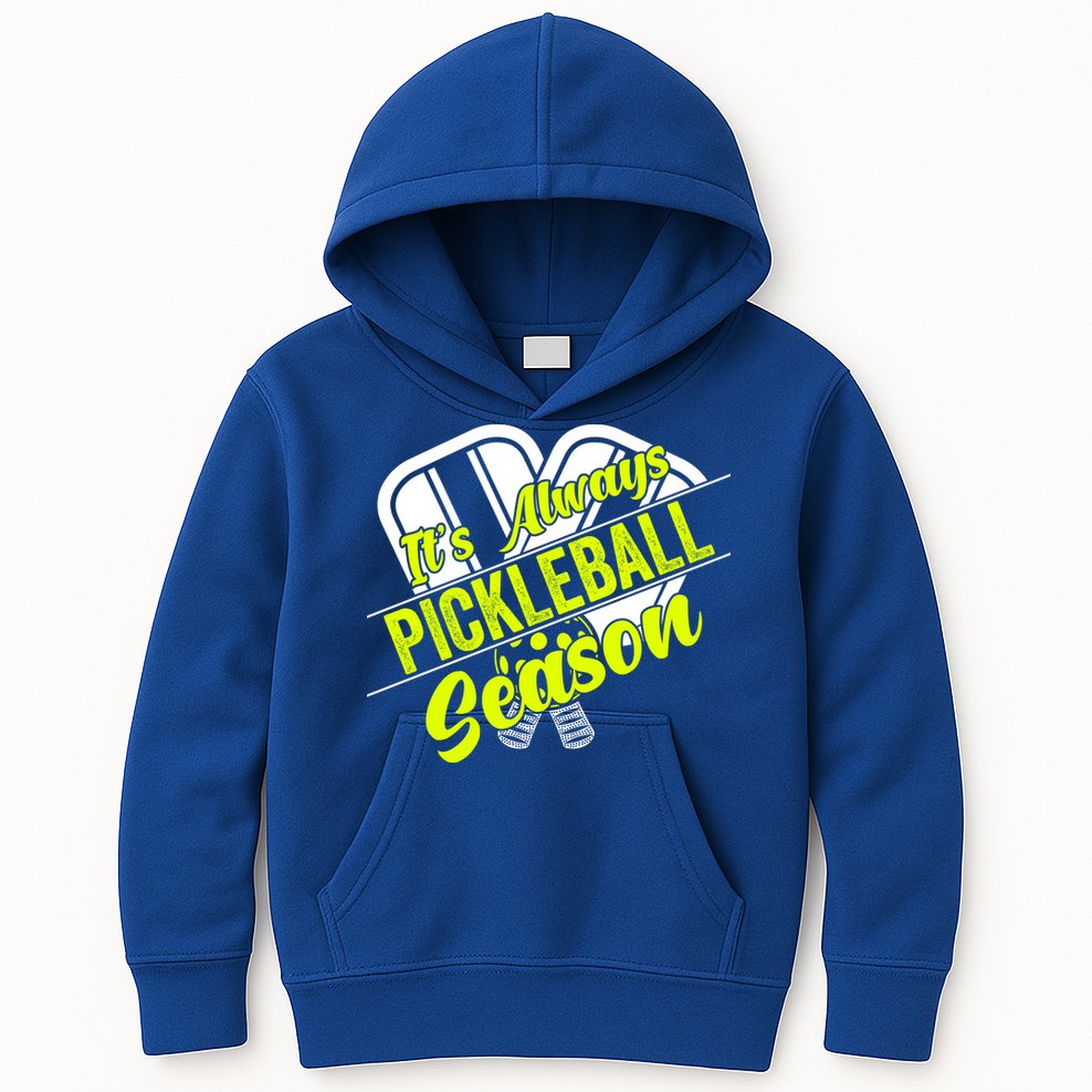 It's Always Pickleball Season Pickleball Paddle Gifts Kids Hoodie
