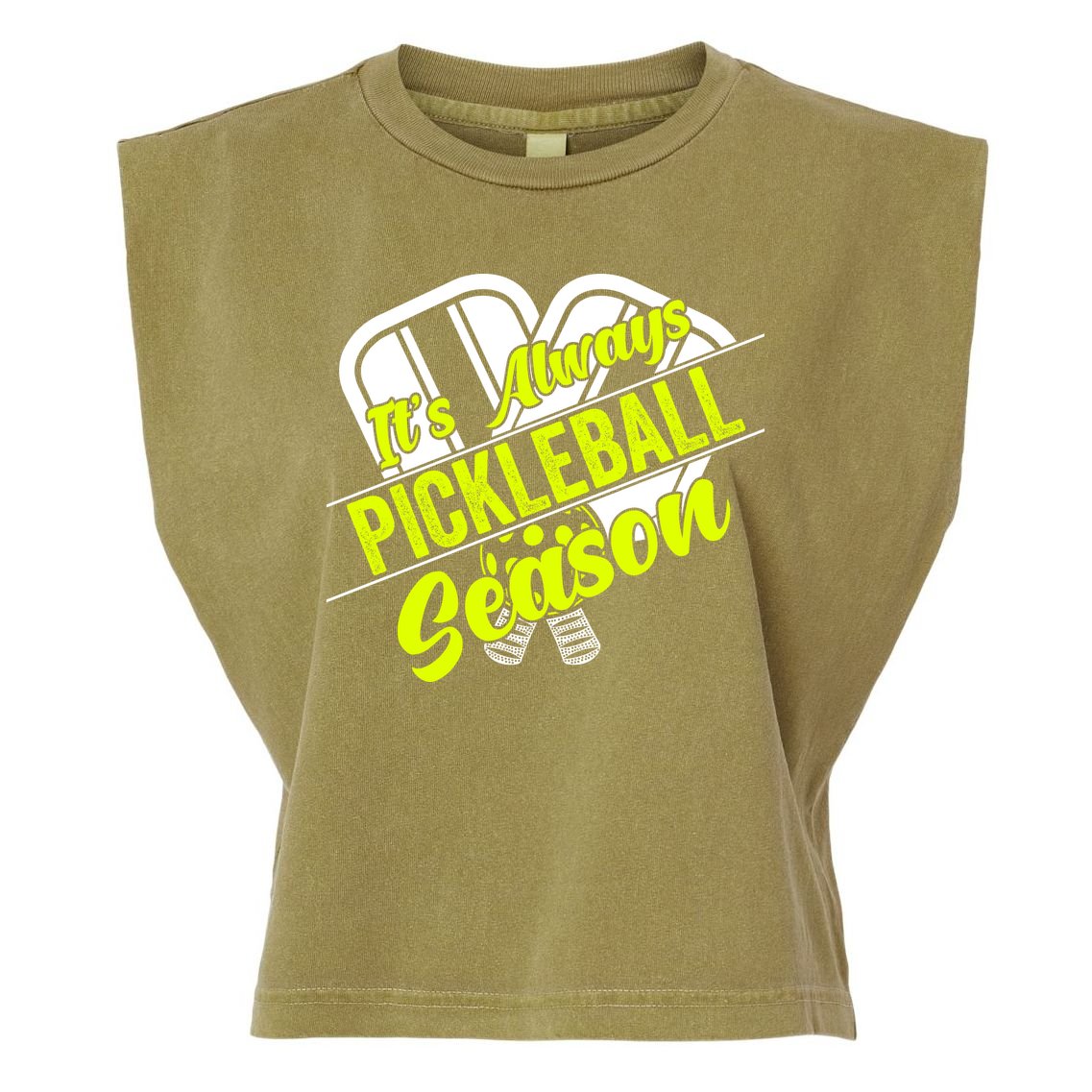 It's Always Pickleball Season Pickleball Paddle Gifts Garment-Dyed Women's Muscle Tee