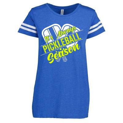 It's Always Pickleball Season Pickleball Paddle Gifts Enza Ladies Jersey Football T-Shirt