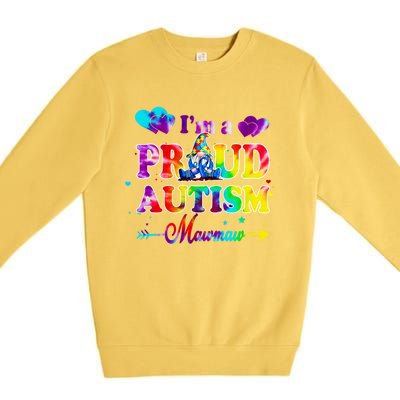 I'm A Proud Autism Mawmaw Tie Dye Gnome Great Gift Premium Crewneck Sweatshirt