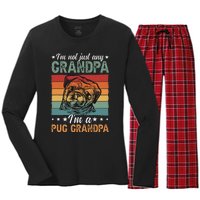 IM A Pug Grandpa Of A Pug Grandfather Women's Long Sleeve Flannel Pajama Set 