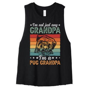 IM A Pug Grandpa Of A Pug Grandfather Women's Racerback Cropped Tank