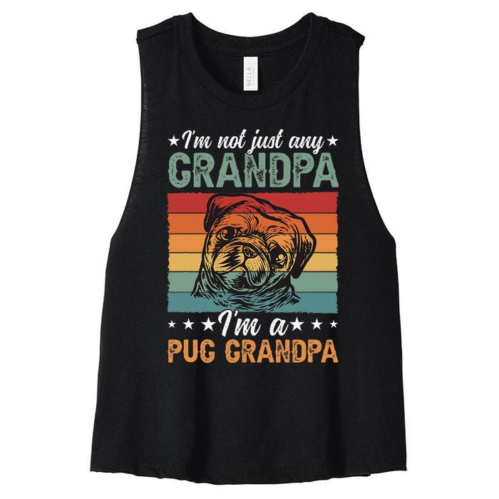 IM A Pug Grandpa Of A Pug Grandfather Women's Racerback Cropped Tank