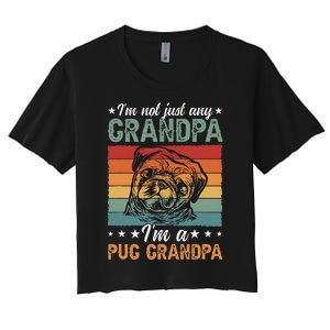 IM A Pug Grandpa Of A Pug Grandfather Women's Crop Top Tee