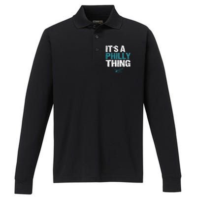 IT'S A PHILLY THING It's A Philadelphia Thing Performance Long Sleeve Polo