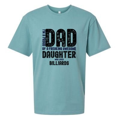 I'm A Proud Dad Of A Freaking Awesome Billiards Dad Gift Father's Day Sueded Cloud Jersey T-Shirt