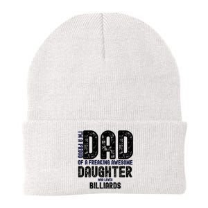 I'm A Proud Dad Of A Freaking Awesome Billiards Dad Gift Father's Day Knit Cap Winter Beanie