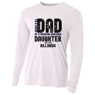 I'm A Proud Dad Of A Freaking Awesome Billiards Dad Gift Father's Day Cooling Performance Long Sleeve Crew