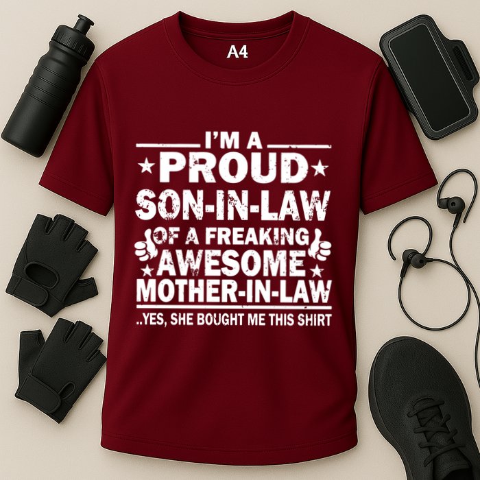 IM A Proud Son In Law Of A Freaking Awesome Mother Cooling Performance Crew T-Shirt