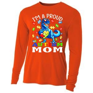 I'm A Proud Autism Mom Dinosaur Gift Cooling Performance Long Sleeve Crew