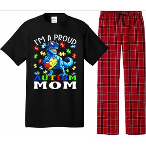 I'm A Proud Autism Mom Dinosaur Gift Pajama Set