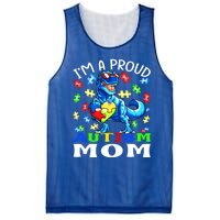 I'm A Proud Autism Mom Dinosaur Gift Mesh Reversible Basketball Jersey Tank