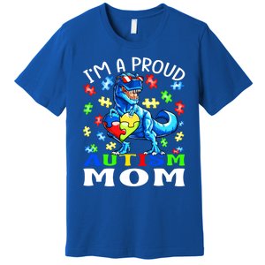 I'm A Proud Autism Mom Dinosaur Gift Premium T-Shirt