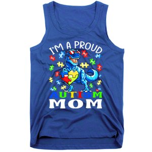 I'm A Proud Autism Mom Dinosaur Gift Tank Top