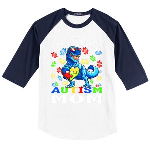 I'm A Proud Autism Mom Dinosaur Gift Baseball Sleeve Shirt