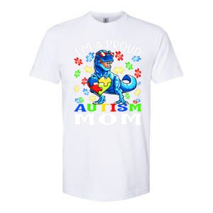 I'm A Proud Autism Mom Dinosaur Gift Softstyle CVC T-Shirt