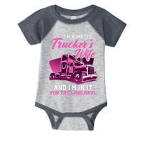 I'm A Proud Trucker's Wife And I'm In It For The Long Haul Infant Baby Jersey Bodysuit