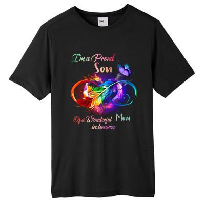 Im A Proud Son Of Wonderful Mom In Heaven Feather Infinity Gift Tall Fusion ChromaSoft Performance T-Shirt