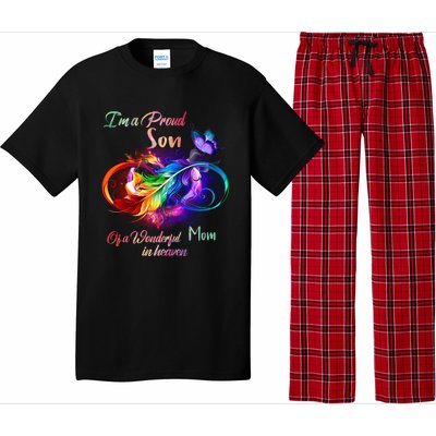 Im A Proud Son Of Wonderful Mom In Heaven Feather Infinity Gift Pajama Set