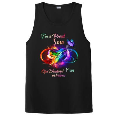 Im A Proud Son Of Wonderful Mom In Heaven Feather Infinity Gift PosiCharge Competitor Tank