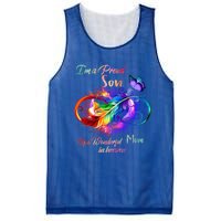 Im A Proud Son Of Wonderful Mom In Heaven Feather Infinity Gift Mesh Reversible Basketball Jersey Tank