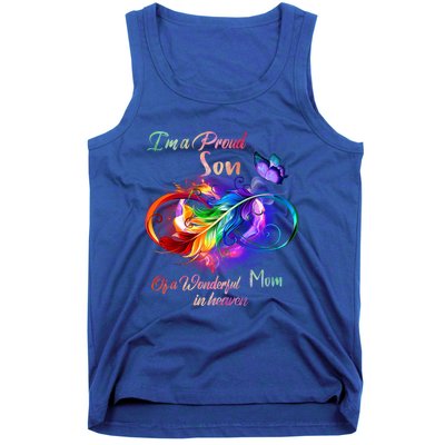 Im A Proud Son Of Wonderful Mom In Heaven Feather Infinity Gift Tank Top