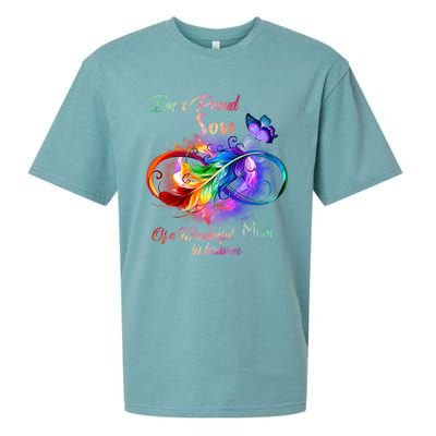 Im A Proud Son Of Wonderful Mom In Heaven Feather Infinity Gift Sueded Cloud Jersey T-Shirt