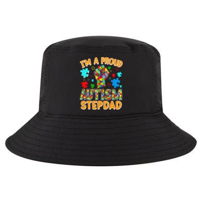 Im a Proud Autism Stepdad Puzzle Piece Advocate Support Cool Comfort Performance Bucket Hat