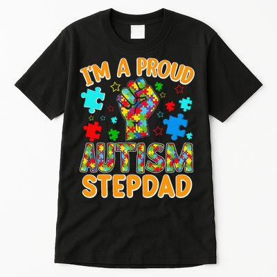 Im a Proud Autism Stepdad Puzzle Piece Advocate Support Tall T-Shirt