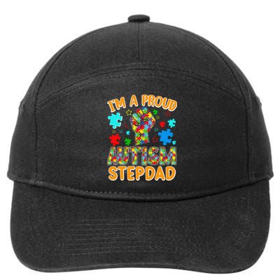 Im a Proud Autism Stepdad Puzzle Piece Advocate Support 7-Panel Snapback Hat