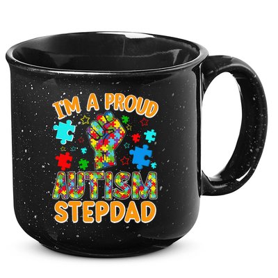 Im a Proud Autism Stepdad Puzzle Piece Advocate Support 15oz Campfire Ceramic Mug