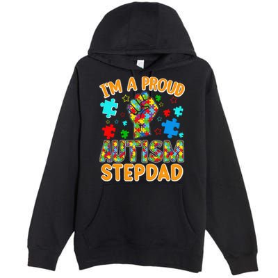 Im a Proud Autism Stepdad Puzzle Piece Advocate Support Premium Pullover Hoodie