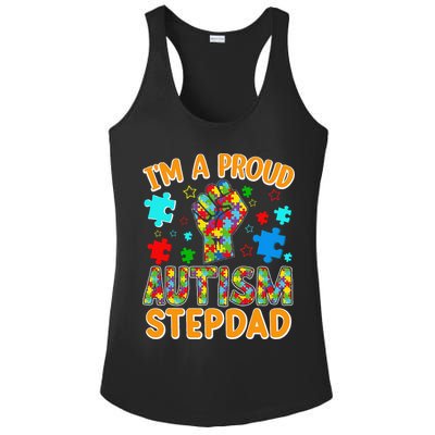 Im a Proud Autism Stepdad Puzzle Piece Advocate Support Ladies PosiCharge Competitor Racerback Tank