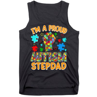 Im a Proud Autism Stepdad Puzzle Piece Advocate Support Tank Top