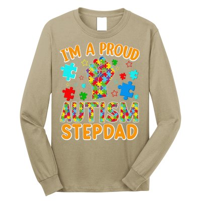 Im a Proud Autism Stepdad Puzzle Piece Advocate Support Long Sleeve Shirt