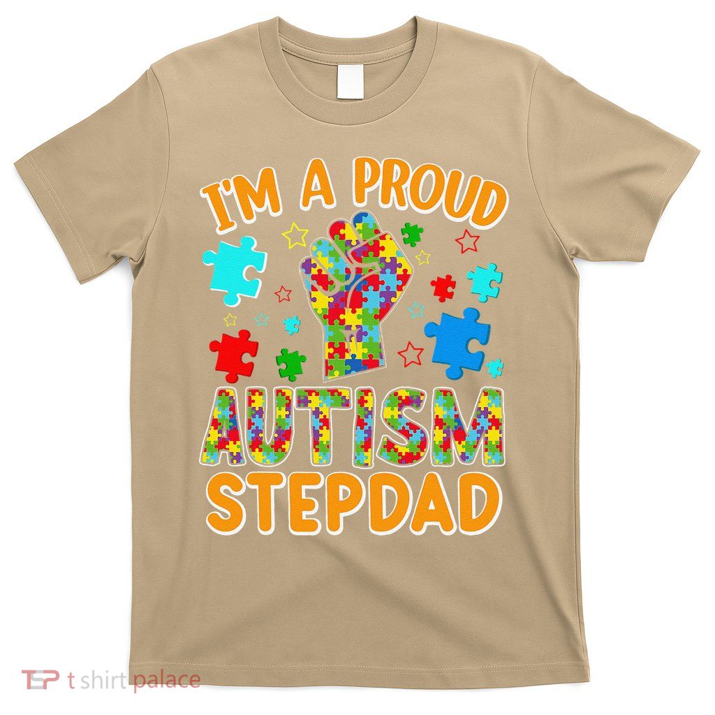 Im a Proud Autism Stepdad Puzzle Piece Advocate Support T-Shirt