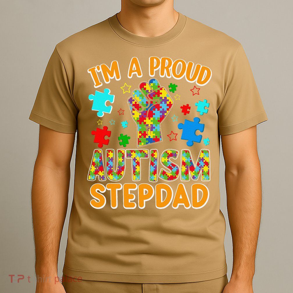 Im a Proud Autism Stepdad Puzzle Piece Advocate Support T-Shirt