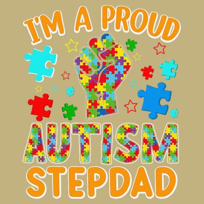 Im a Proud Autism Stepdad Puzzle Piece Advocate Support T-Shirt