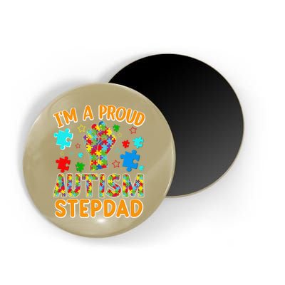 Im a Proud Autism Stepdad Puzzle Piece Advocate Support Magnet