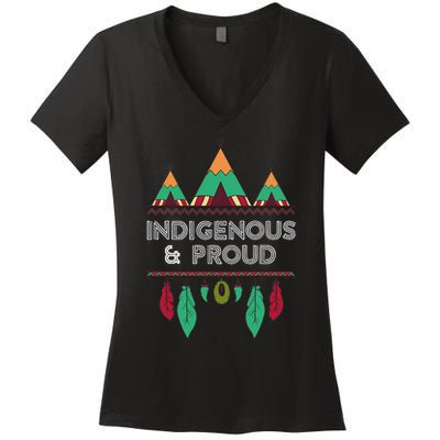 Indigenous And Proud Native Pride Indigenous People Women's V-Neck T-Shirt