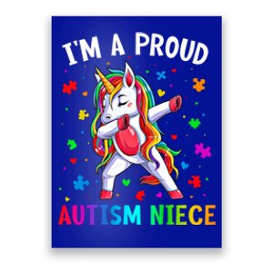 IM A Proud Autism Niece Dabbing Unicorn Autism Puzzle Piece Cute Gift Poster