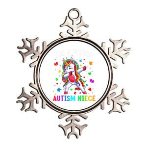 IM A Proud Autism Niece Dabbing Unicorn Autism Puzzle Piece Cute Gift Metallic Star Ornament