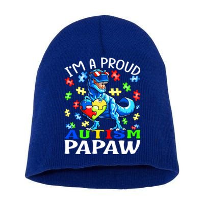 I'm A Proud Autism Papaw Dinosaur Gift Short Acrylic Beanie