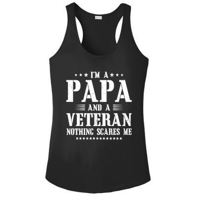 I'm A Papa And A Veteran Family Papa Veteran Dad Fathers Day Gift Ladies PosiCharge Competitor Racerback Tank